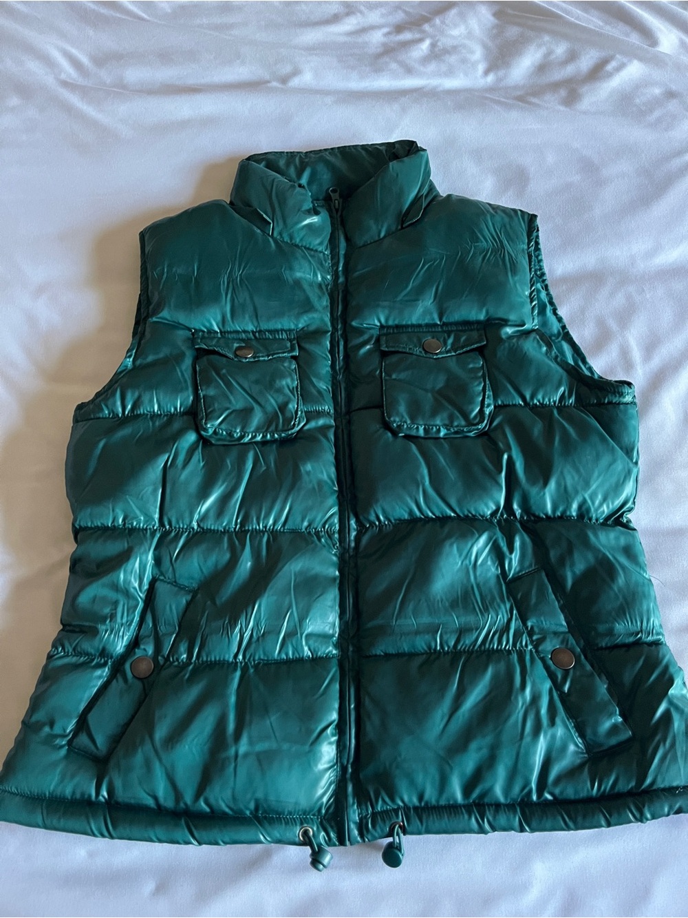 Faded Glory Quilted Puffer Vest in Deep Green